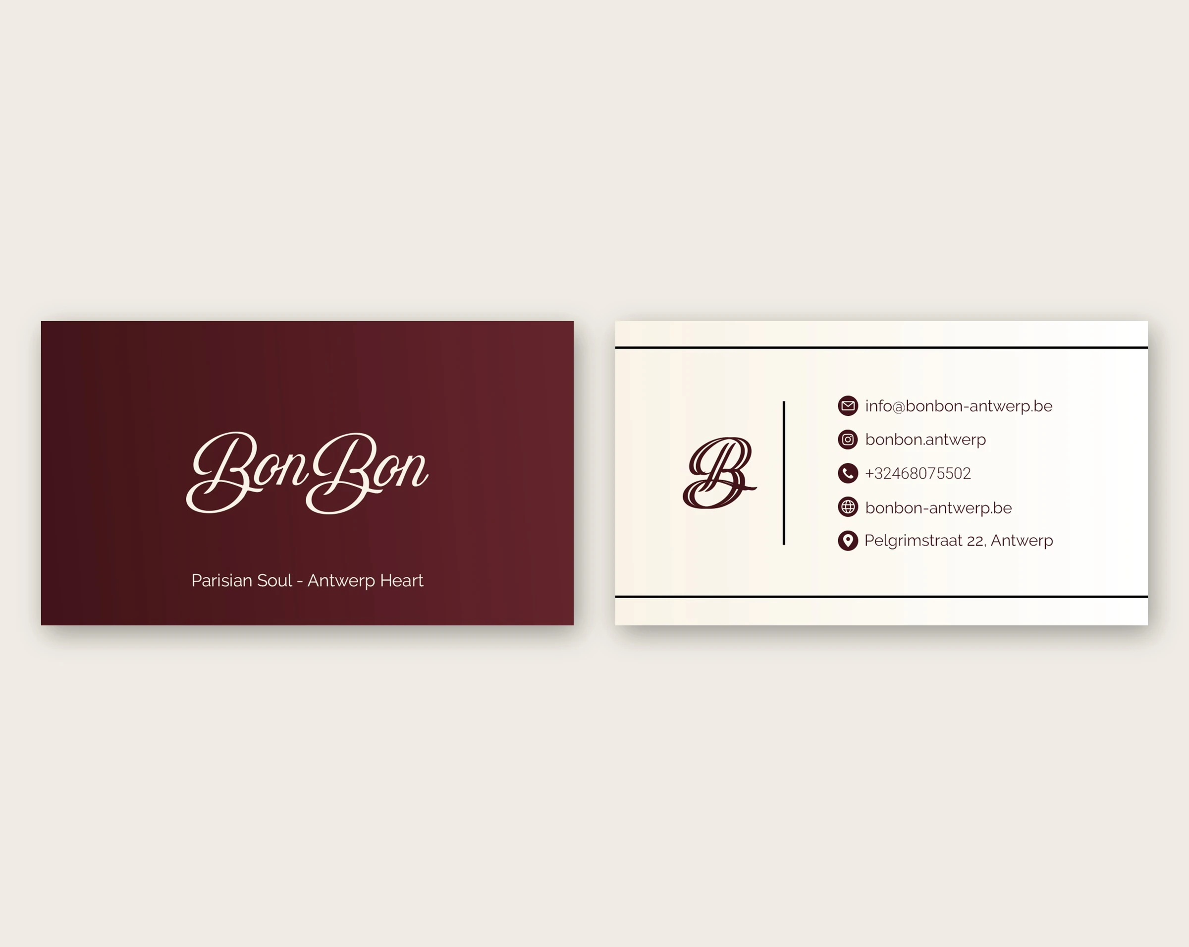 BonBon Antwerp website