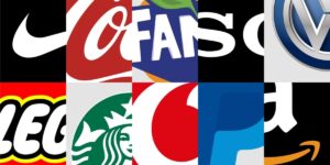 logo collection of nike, coca-cola, fanta, sony, volkswagen, lego, starbucks, paypal and amazon