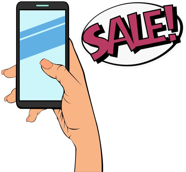 phone says sale